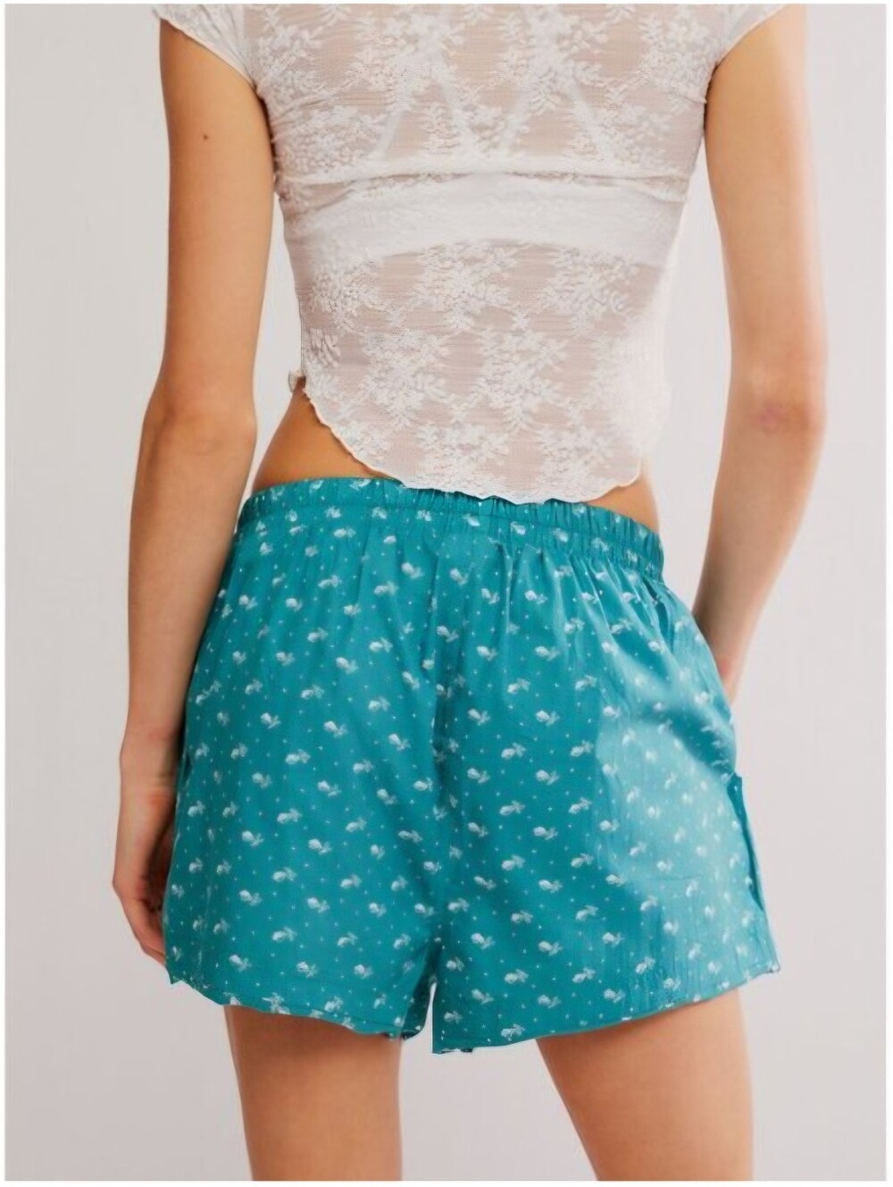 NWT Free People Intimately Day to Day Floral Boxer Shorts Green Combo XL - Picture 3 of 13